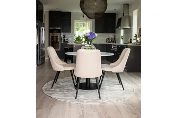 Runa Matgrupp inkl 4 Valerie Lyx Sammetsstolar - Svart/Beige - Möbler - Matplats - Matgrupp & matbord med stolar