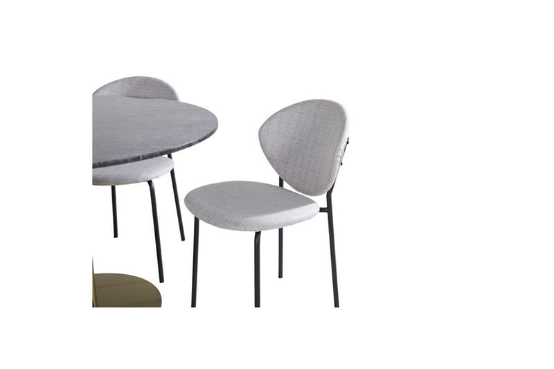 Rund Matgrupp Estelle Chrome , Vault - Grå - Möbler - Matplats - Matgrupp & matbord med stolar