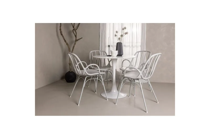 Rund Matgrupp Hamden, Dyrön - Vit - Möbler - Matplats - Matgrupp & matbord med stolar