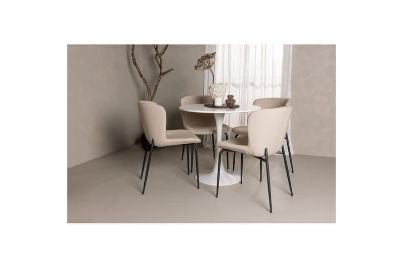 Rund Matgrupp Hamden, Modesto - Beige - Möbler - Matplats - Matgrupp & matbord med stolar