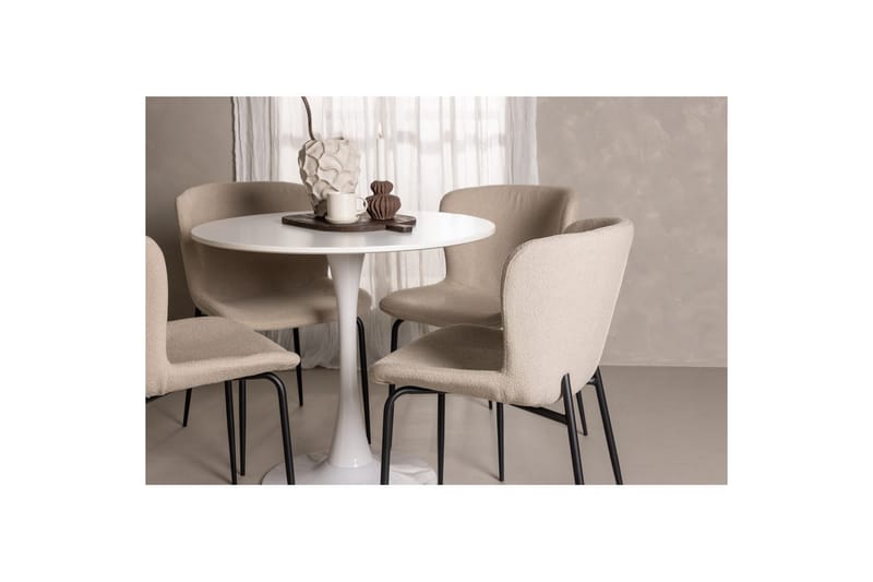 Rund Matgrupp Hamden, Modesto - Beige - Möbler - Matplats - Matgrupp & matbord med stolar