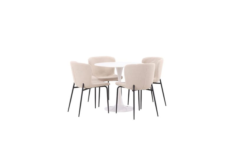 Rund Matgrupp Hamden, Modesto - Beige - Möbler - Matplats - Matgrupp & matbord med stolar