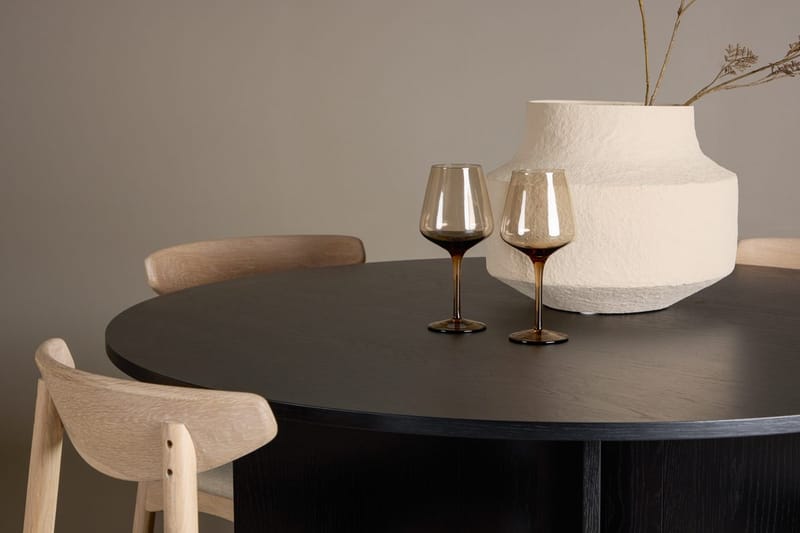 Rund Matgrupp Tyresö 120 cm rund med 4 Ven Stolar - Svart/whitewash - Möbler - Matplats - Matgrupp & matbord med stolar