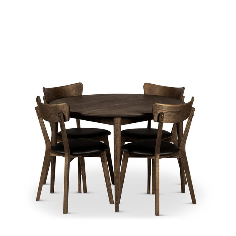 Runt Matbord Nyborg 110 cm med Stolar, Bord och 4 st Ekeby-stolar