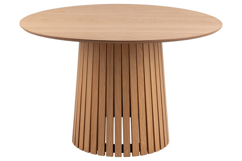 Saku Runt Matbord 120 cm med Trä- och Ekutseende, Beige