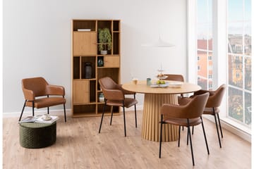 Saku Runt Matbord 120 cm med Trä- och Ekutseende - Beige - Möbler - Matplats - Matbord & köksbord