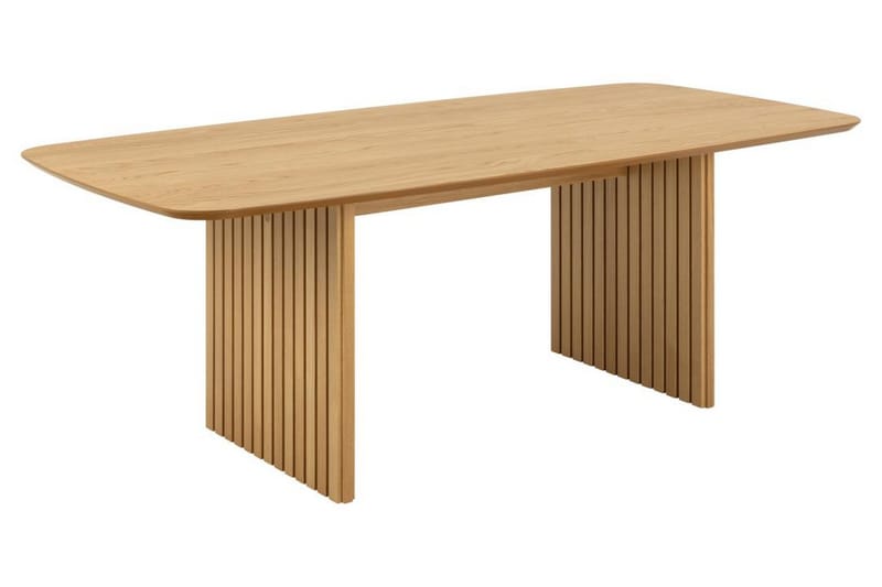 Saku Stort Rektangulärt Matbord 220 cm med Trä- och Ekutseende, Beige