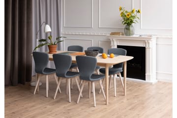 Salama Stort Rektangulärt Matbord 210 cm med Trä- och Ekutseende - Vit - Möbler - Matplats - Matbord & köksbord