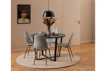 Salaman Matstol i Tyg med Metallben - Grå - Möbler - Matplats - Matstol & köksstol