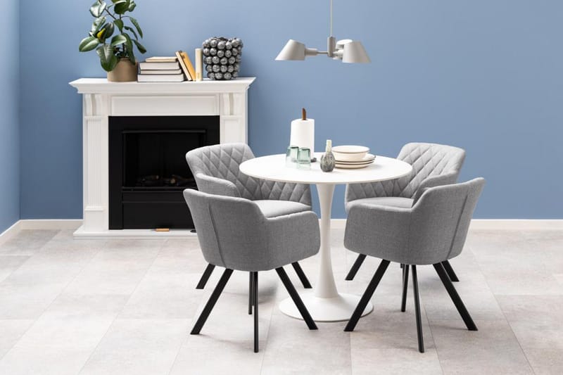 Salm Litet Runt Matbord 90 cm i Keramik - Vit - Möbler - Matplats - Matbord & köksbord
