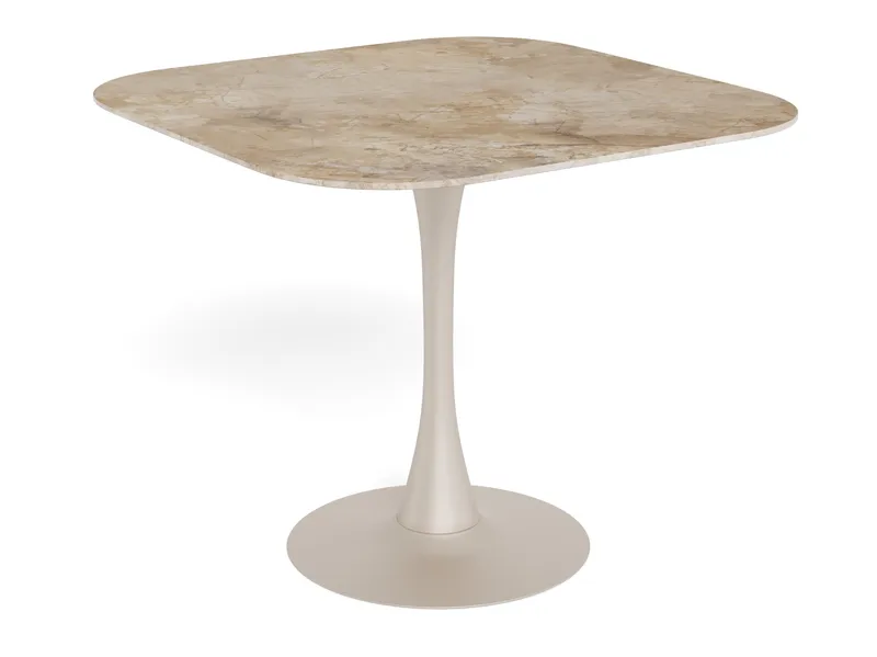 Salm Matbord 90 cm Kvadratisk - Brun Keramiktopp; Grå Bas - Möbler - Matplats - Matbord & köksbord