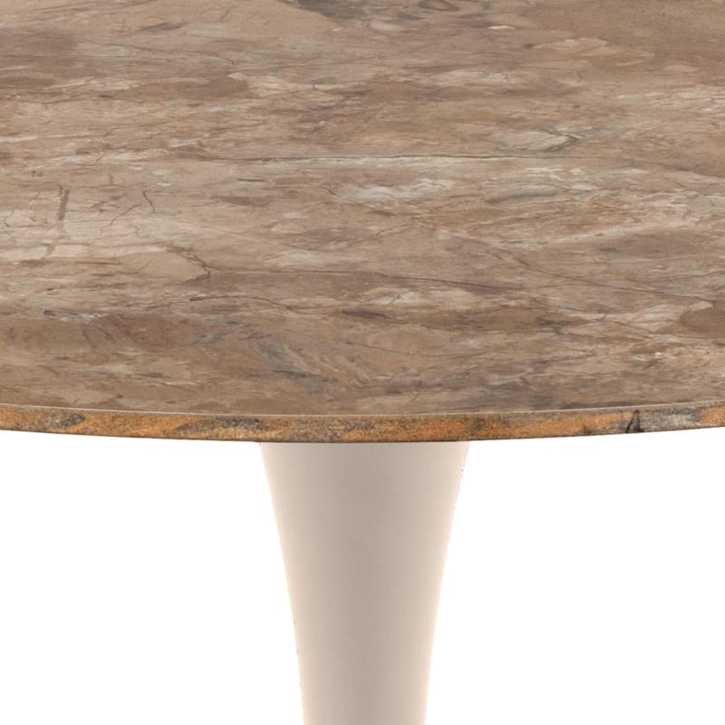 Salm Matbord 90 cm Rund - Brun Keramik med Subtila Ådringar; Grå Bas - Möbler - Matplats - Matbord & köksbord