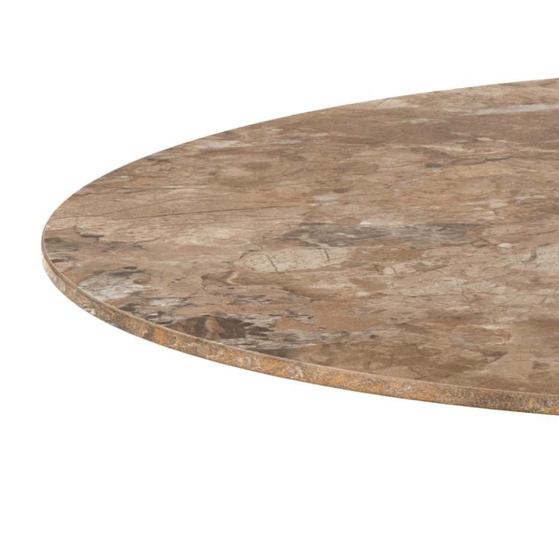 Salm Matbord 90 cm Rund - Brun Keramik med Subtila Ådringar; Grå Bas - Möbler - Matplats - Matbord & köksbord