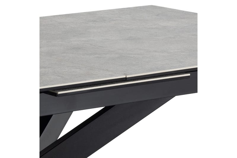Salupa Utdragbart Rektangulärt Matbord 168–210 cm med Glasskiva, Betong- och Metallutseende - Grå - Möbler - Matplats - Matbord & köksbord