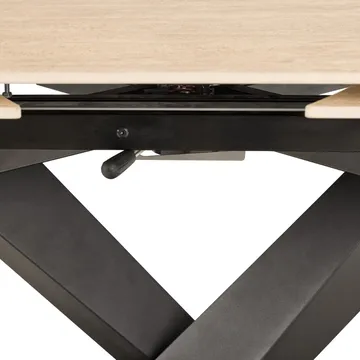 Salvas Förlängningsbart Matbord 120-180 cm Oval - Sandfärgad Topp; Svart Bas - Möbler - Matplats - Matbord & köksbord