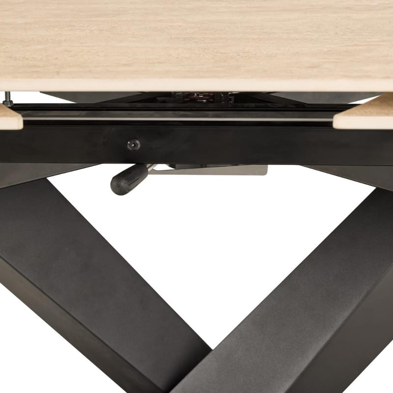 Salvas Förlängningsbart Matbord 120-180 cm Oval - Sandfärgad Topp; Svart Bas - Möbler - Matplats - Matbord & köksbord