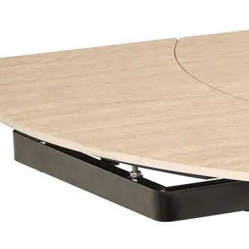 Salvas Förlängningsbart Matbord 120-180 cm Oval - Sandfärgad Topp; Svart Bas - Möbler - Matplats - Matbord & köksbord