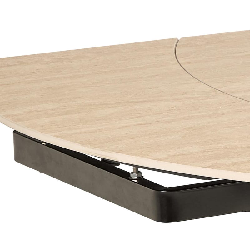 Salvas Förlängningsbart Matbord 120-180 cm Oval - Sandfärgad Topp; Svart Bas - Möbler - Matplats - Matbord & köksbord
