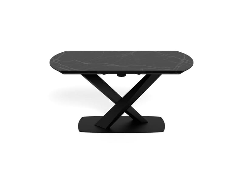 Salvas Förlängningsbart Matbord 160-240 cm Oval - Matt Svart Topp med Vita Nyanser; Svart Bas - Möbler - Matplats - Matbord & köksbord