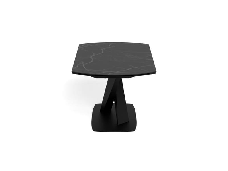 Salvas Förlängningsbart Matbord 160-240 cm Oval - Matt Svart Topp med Vita Nyanser; Svart Bas - Möbler - Matplats - Matbord & köksbord