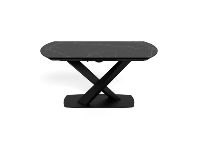 Salvas Förlängningsbart Matbord 160-240 cm Oval - Matt Svart Topp med Vita Nyanser; Svart Bas - Möbler - Matplats - Matbord & köksbord