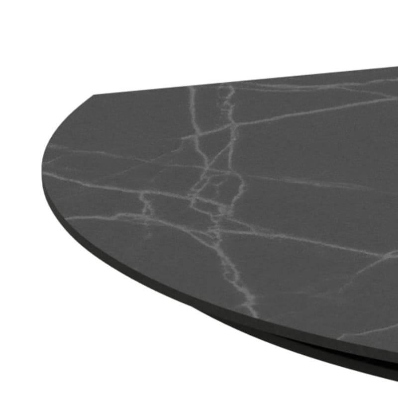 Salvas Förlängningsbart Matbord 160-240 cm Oval - Matt Svart Topp med Vita Nyanser; Svart Bas - Möbler - Matplats - Matbord & köksbord