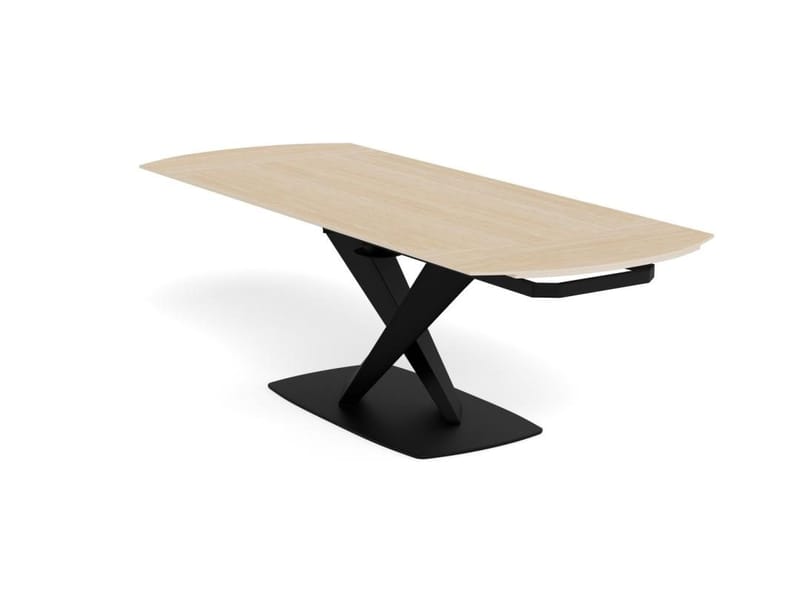 Salvas Förlängningsbart Matbord 160-240 cm Oval - Sandfärgad Topp; Svart Bas - Möbler - Matplats - Matbord & köksbord