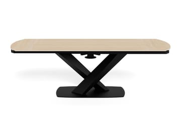 Salvas Förlängningsbart Matbord 160-240 cm Oval - Sandfärgad Topp; Svart Bas - Möbler - Matplats - Matbord & köksbord