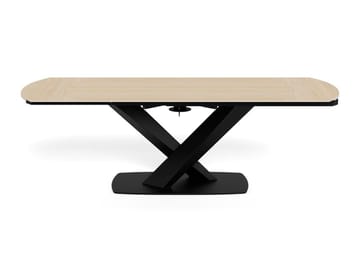 Salvas Förlängningsbart Matbord 160-240 cm Oval - Sandfärgad Topp; Svart Bas - Möbler - Matplats - Matbord & köksbord