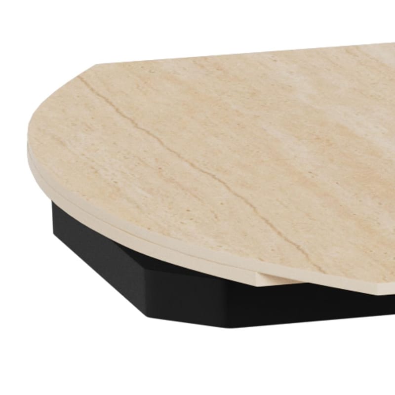 Salvas Förlängningsbart Matbord 160-240 cm Oval - Sandfärgad Topp; Svart Bas - Möbler - Matplats - Matbord & köksbord