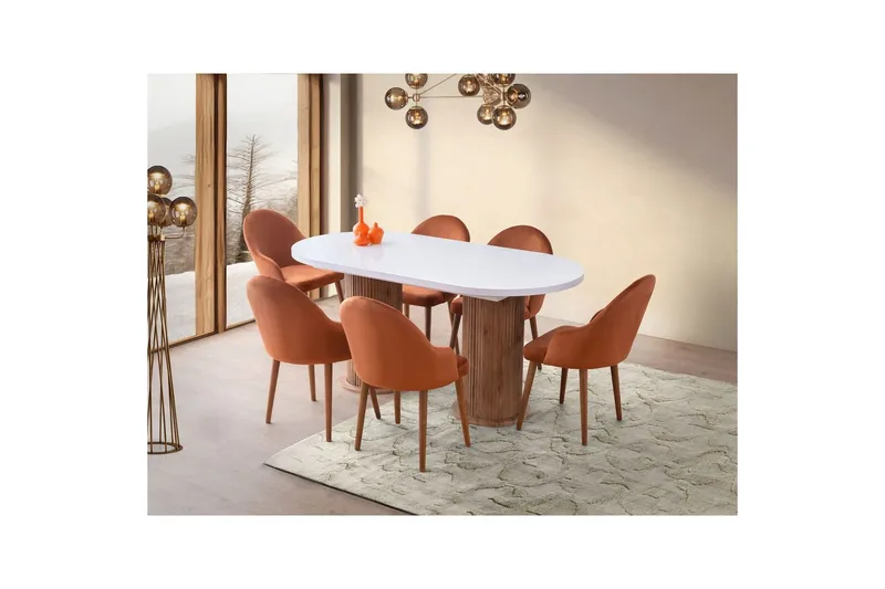 Samtens Matbord 180 cm Oval - Vit - Möbler - Matplats - Matbord & köksbord