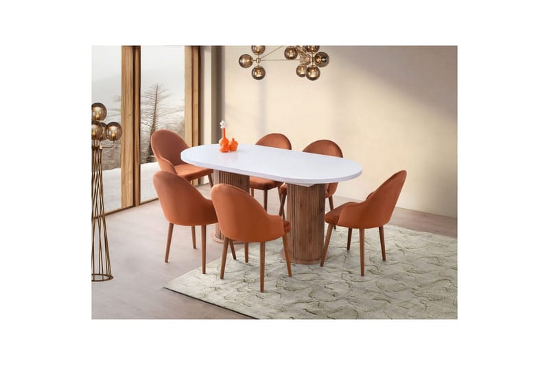 Samtens Matbord 180 cm Oval - Vit - Möbler - Matplats - Matbord & köksbord