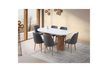 Samtens Matbord 180 cm Oval - Vit - Möbler - Matplats - Matbord & köksbord