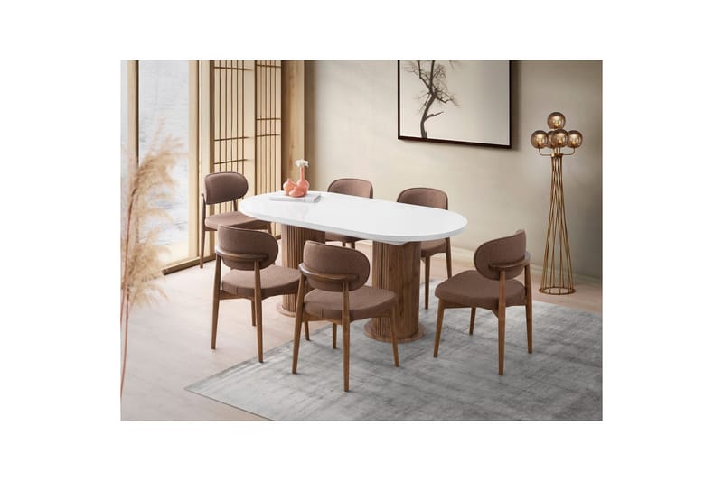 Samtens Matbord 180 cm Oval - Vit - Möbler - Matplats - Matbord & köksbord