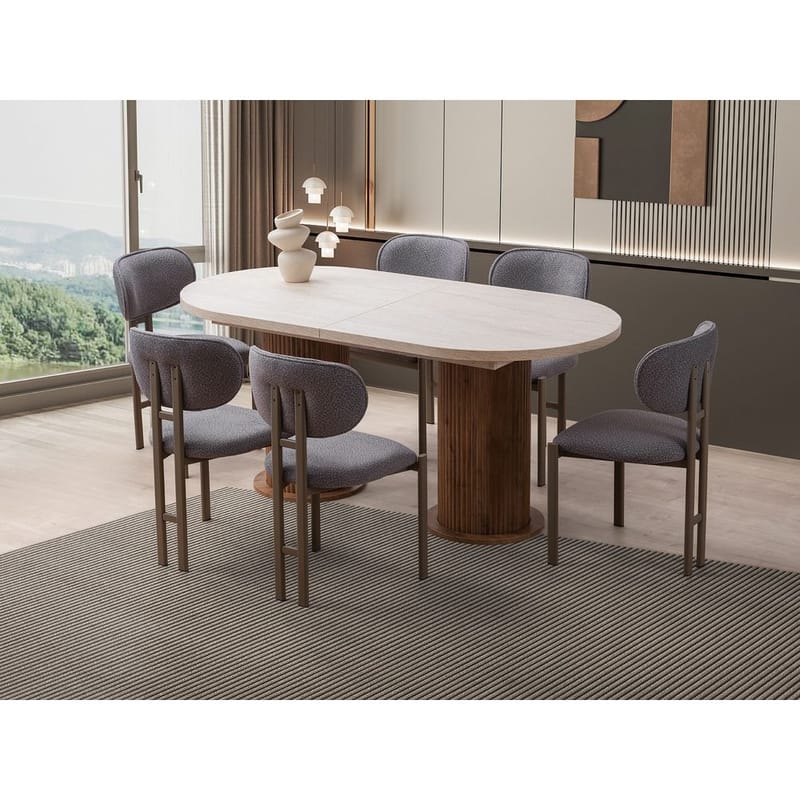 Samtens Matbord Oval 180 cm - Brun/Taupe - Möbler - Matplats - Matbord & köksbord