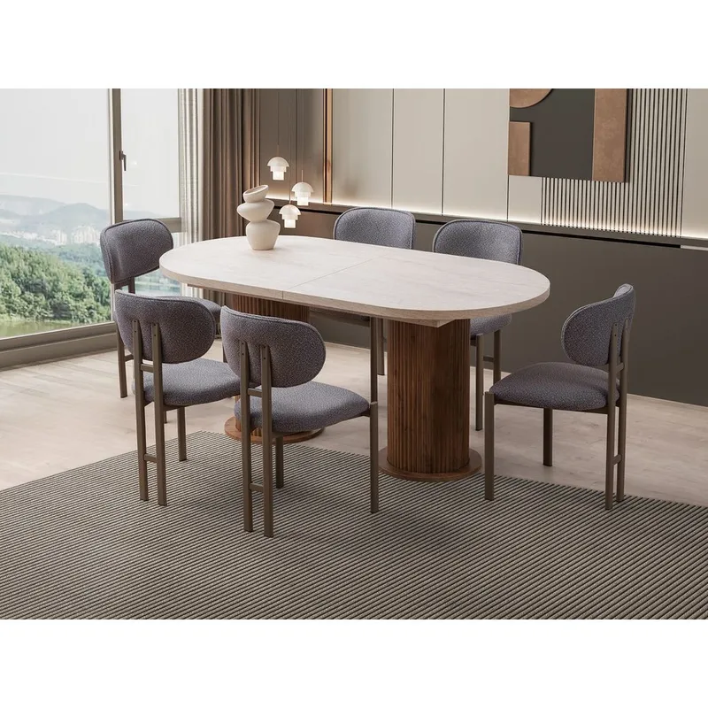 Samtens Matbord Oval 180 cm - Brun/Taupe - Möbler - Matplats - Matbord & köksbord