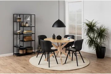 Sanae Runt Matbord 105 cm med Trä- och Ekutseende - Vit - Möbler - Matplats - Matbord & köksbord