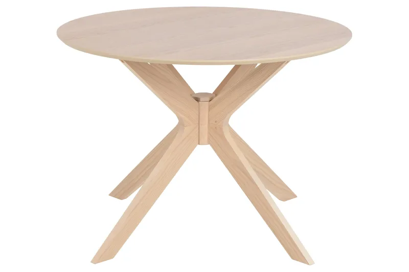 Sanae Runt Matbord 105 cm med Trä- och Ekutseende - Vit - Möbler - Matplats - Matbord & köksbord
