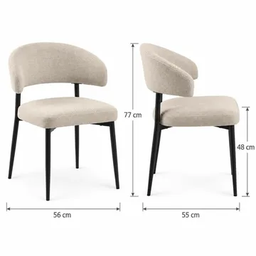 Sawako Matstol - Beige/Svart - Möbler - Matplats - Matstol & köksstol