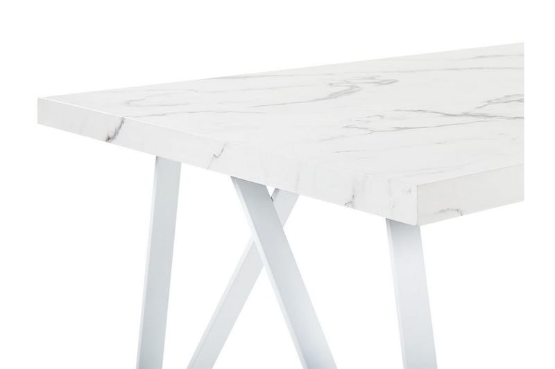 SENNETERRE Matbord 90x160 cm Vit/Grå - Möbler - Matplats - Matbord & köksbord