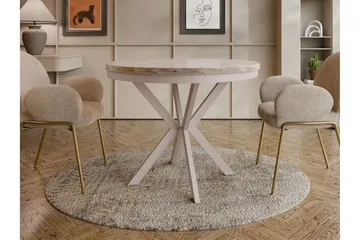 Sereth Litet Runt Matbord 100 cm med Trä- och Ekutseende - Brun / Beige - Möbler - Matplats - Matbord & köksbord
