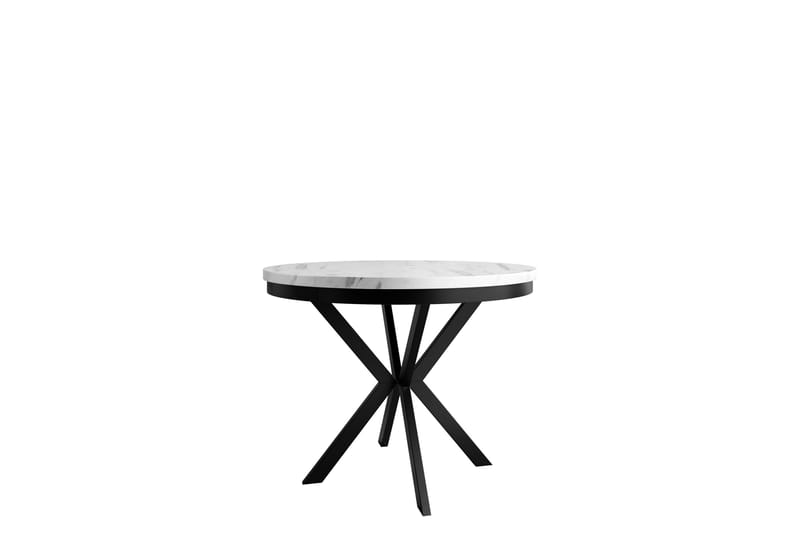 Sereth Litet Runt Matbord 90 cm med Marmorutseende - Vit / Svart - Möbler - Matplats - Matbord & köksbord