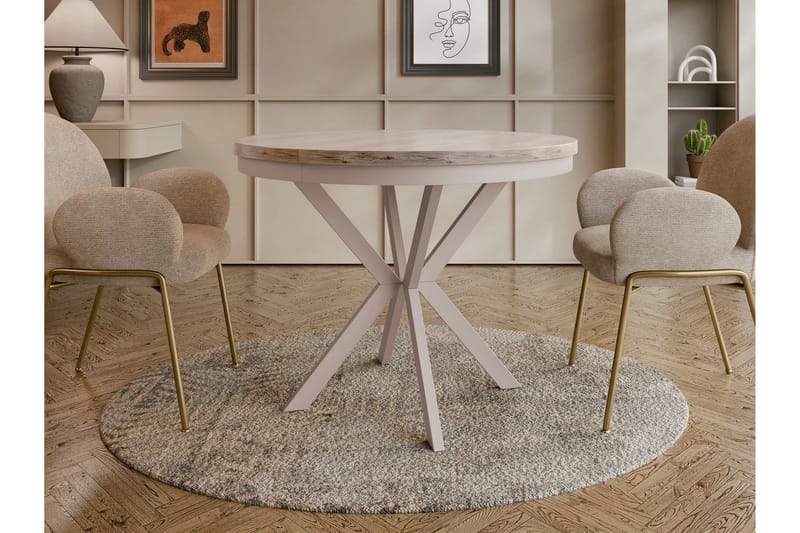 Sereth Matbord 100 cm Rund - Brun/Beige - Möbler - Matplats - Matbord & köksbord