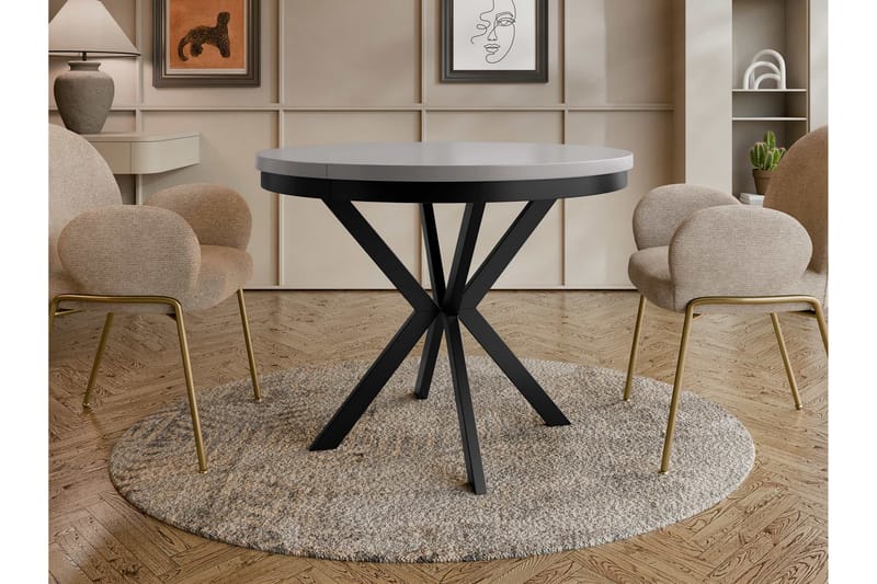 Sereth Matbord 120 cm Rund - Grå/Svart - Möbler - Matplats - Matbord & köksbord