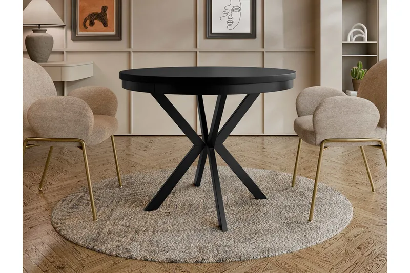 Sereth Matbord 120 cm Rund - Svart - Möbler - Matplats - Matbord & köksbord