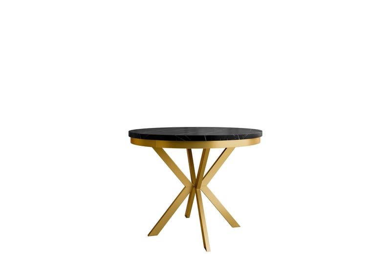 Sereth Matbord 120 cm Rund, Svart/Guld