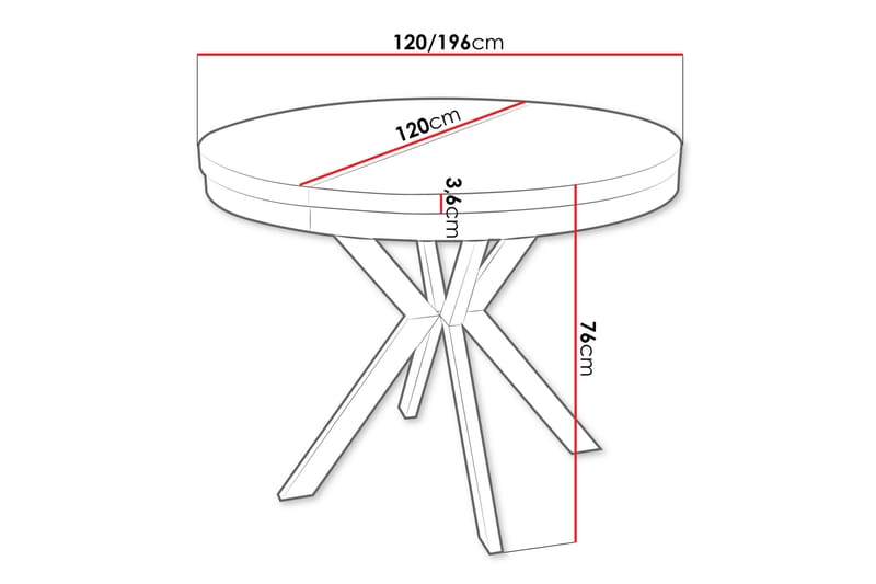 Sereth Matbord 120 cm Rund - Svart/Guld - Möbler - Matplats - Matbord & köksbord