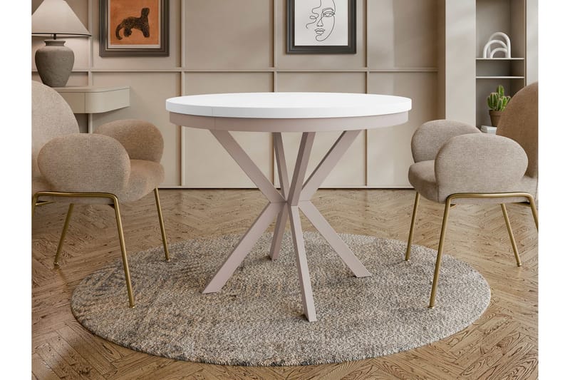 Sereth Matbord 120 cm Rund - Vit/Beige - Möbler - Matplats - Matbord & köksbord