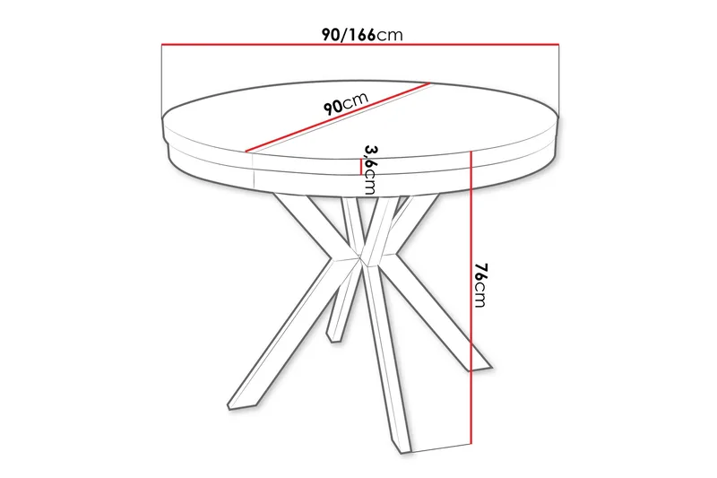 Sereth Matbord 90 cm Rund - Beige/Svart - Möbler - Matplats - Matbord & köksbord