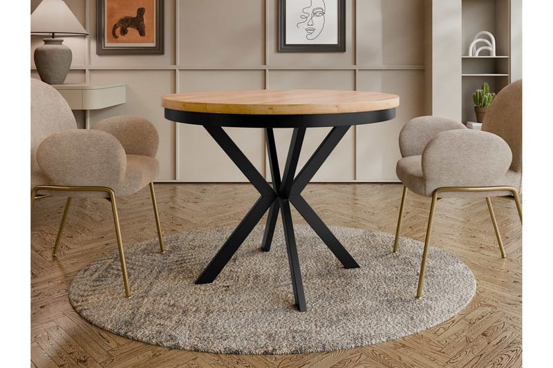 Sereth Matbord 90 cm Rund - Brun/Svart - Möbler - Matplats - Matbord & köksbord